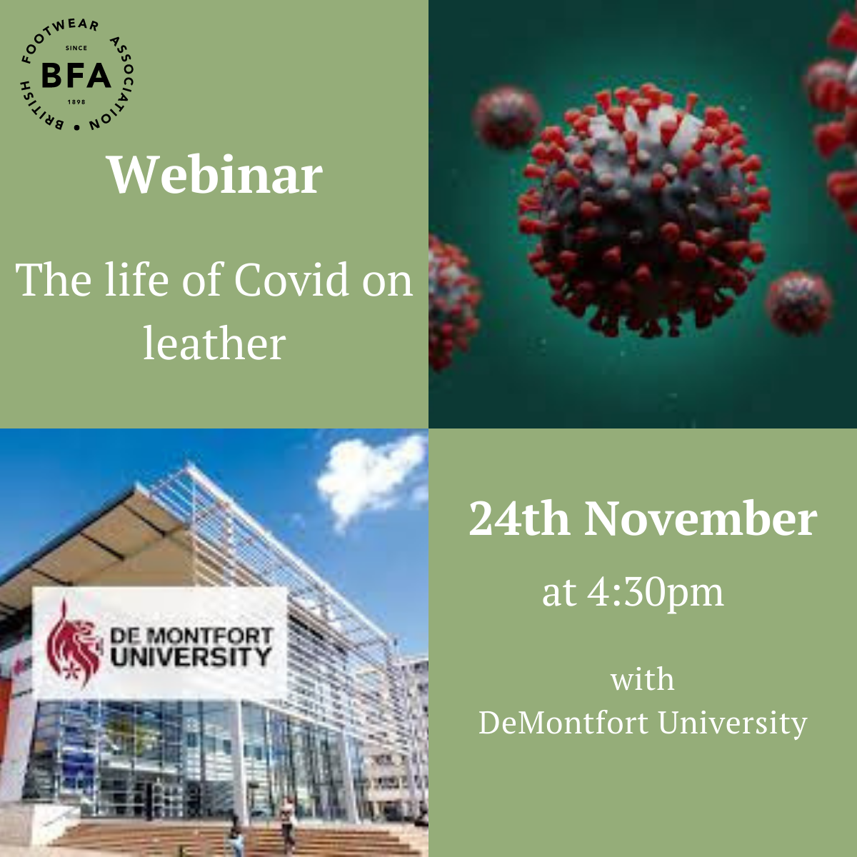 Webinar: The life of COVID on leather