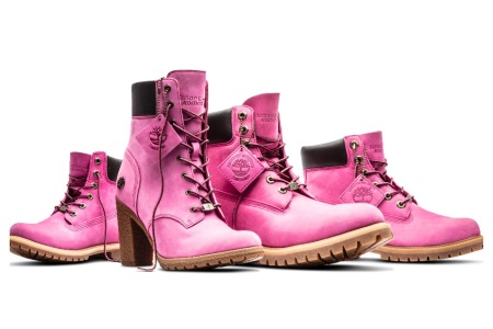 pink timberland heel boots